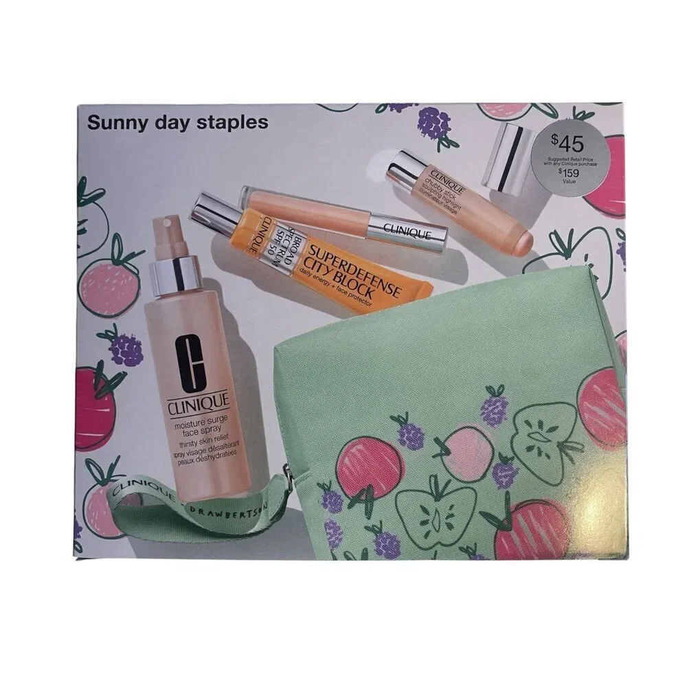 NEW for SPRING 2025 CLINIQUE Sunny Day Staples 5 Piece Skin Care & Makeup Set